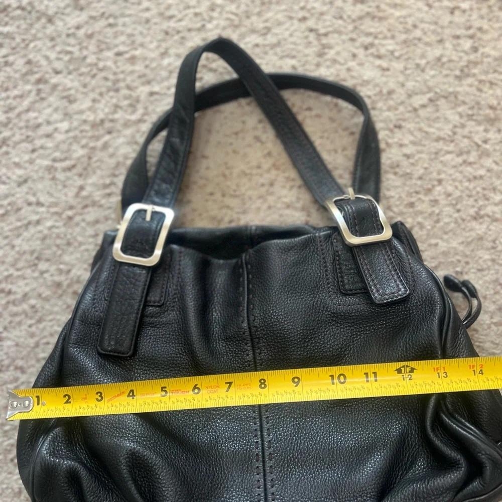 Cole Haan Black Pebble Leather Hobo Satchel work Bag large compartments